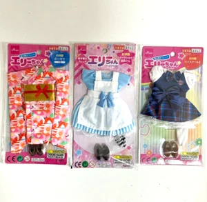 Lot 3 Daiso Ellie Elli Elly Chan Doll Clothing Kimono High School Girls' Uniform - Picture 1 of 10