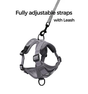 Cat Harness & Leash Set Grey Large Escape Proof Tactical Emotional Support New - Picture 1 of 6