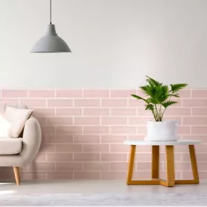 Ariya Pink Polished Subway Wall Tile 10 x 30cm | £42.50 per m2 - Picture 1 of 13