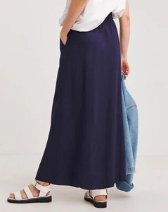 JD WILLIAMS MAXI FALDA MUJER MEZCLA LINO AZUL MARINO NUEVA (ref 566) - Imagen 1 de 3