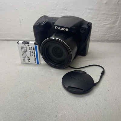 Cámara digital Canon 16MP PowerShot SX400 IS negra probada con batería funciona LEER Foto 1 de 4