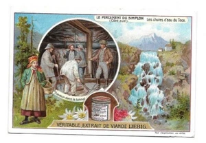 Chutes d'eau du Toce - Percement du Simplon - Chromo Liebig - Trade card - Picture 1 of 2