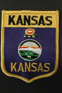 KANSAS STATE SHIELD PATCH - police park flag - Picture 1 of 2