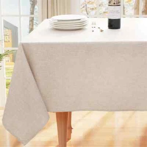 Rectangle Faux Linen Table Cloth Fabric Tablecloth Washable Table Cover - Bild 1 von 9