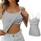 Women's Camisole Tank Tops Cotton Basic Plain Chest Pad Sexy Oversized S -5XL