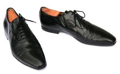 Zapatos de vestir de lujo Cesare Paccioti elegantes negros con punta lisa hechos en Italia - 8,5 Foto 1 de 4