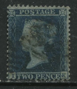 1855 2d Blue lettered IK, SG 23 used - Picture 1 of 1