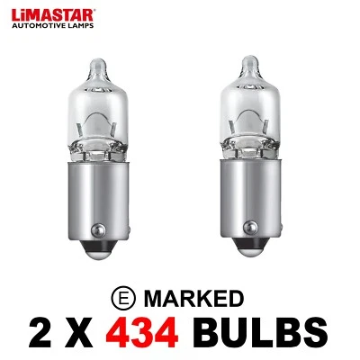 2x H6W 434 BAX9S 6w Clear Halogen Side Light Headlamp Parking Car Bulbs Pair 12v - Image 1 of 3
