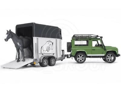 Bruder Toys 02592 Pro Series Land Rover Defender with Horsebox & Horse 1:16 - Image 1 of 3