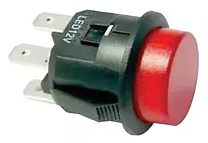 Round Led Illuminated Push Button Switch On/Off Dpst Latching 12V 10A 20mm Red - Picture 1 of 1