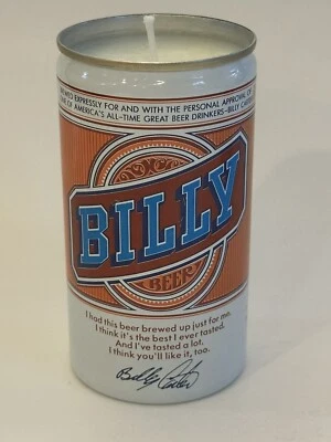 HANDMADE 1970's BILLY BEER CAN CITRONELLA SCENTED SOY WAX CANDLES - Image 1 of 4