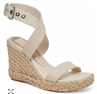 Sandalias de cuña Dolce Vita Aldona plataforma talla 10 cuero marfil vacaciones nuevas sin etiquetas $99 Foto 1 de 4