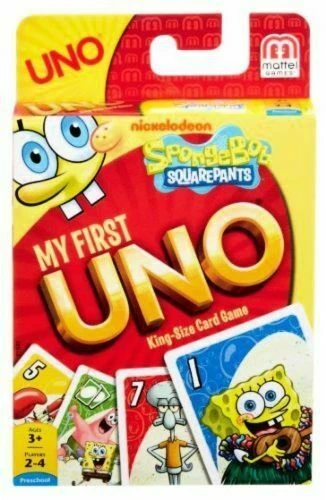 Spongebob Squarepants My First UNO Card Game Mattel Y1541 Boys Girls 3 2012