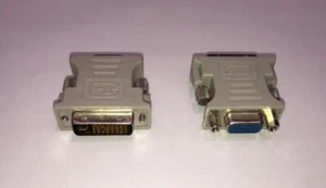 DVI-I MALE DVI 24+5 PIN to VGA SVGA FEMALE 15PIN MONITOR ADAPTER CONVERTER - Picture 1 of 1