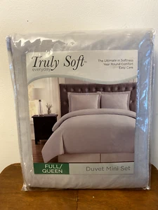 Truly Soft Everyday - Solid -3 Piece Mini Duvet Set - FULL / QUEEN - Silver Gray - Picture 1 of 3