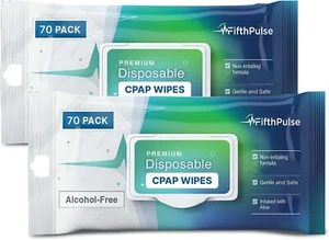 CPAP Mask Wipes - 140 Pack of Disposable CPAP Cleaner Wipes - Unscented, Aloe In - Picture 1 of 6