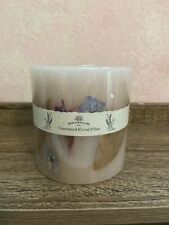 Bee & Willow 24 oz. Flower Spring Unscented Pillar Candle in Blue