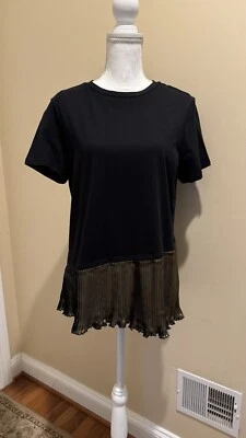 Lord And Taylor Crew Tee Shirt/top/blouse Black/bronse large NWOT - Image 1 of 4