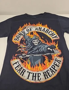 Sons of Anarchy Shirt Mens Size Small Black Road Gear Fear the Reaper Motorcycle - Picture 1 of 9