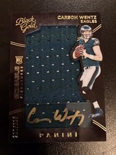 2016 Panini Black Gold Carson Wentz RC Rookie Jersey Auto/225 Eagles Rams