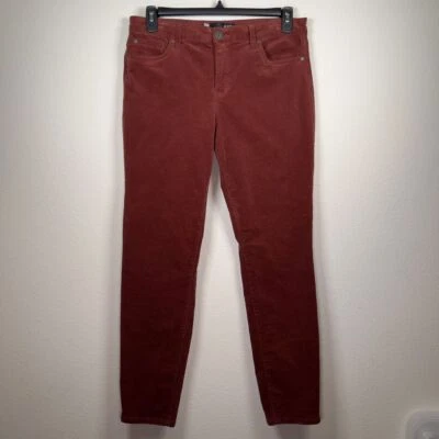 KUT from the Kloth Women 12 Diana Corduroy Mid-Rise Relaxed Fit Skinny Pant Rust - Image 1 of 4