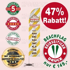 Advertising flags beach flag 306 cm "BAKERY" with both sides, base, design - Picture 1 of 24