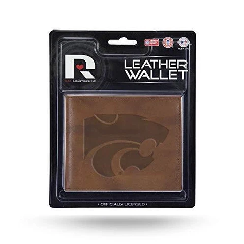 NCAA Embossed Leather Billfold Wallet, Kansas State Wildcats, 3.25  3.25 x 4.25" Cover