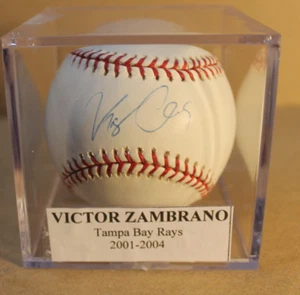 ZAMBRANO, VICTOR   2001--2004 TAMPA BAY RAYS  SIGNED BASEBALL JSA AUTHENTIC - Picture 1 of 2