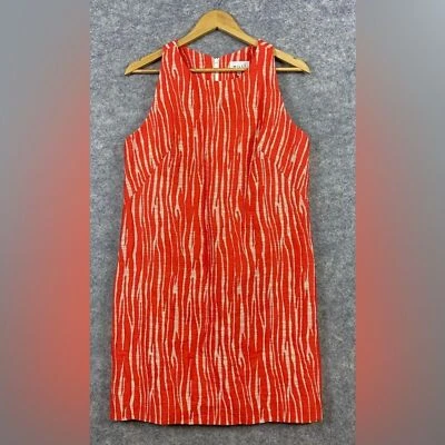 Milly Zebra Jacquard Sleeveless Racerback Mini Dress Persimmon Orange Size 10 - Image 1 of 4
