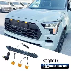 Front Radiator Mesh Front Grille Grill Light Bar Fits for Sequoia 2023 2024 - Bild 1 von 5