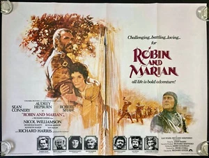Robin and Marian Original Quad Movie Film Cinema Poster Audrey Hepburn 1976 - Imagen 1 de 8