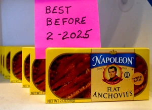 Napoleon Co Acciughe Piatte in Olio di Oliva 2 Oz CONFEZIONE da 7 - Foto 1 di 2