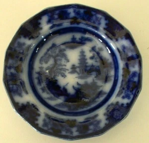 Flow Blue Tonquin (Adams) Toddy Plate - Picture 1 of 3