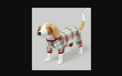 Brand new White Buffalo Plaid Long Johns Pajamas One Piece Jumpsuit Dog M💗152 - Image 1 of 4