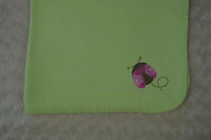 Circo Ladybug Baby Blanket Light Green Fleece Pink Brown Flower Bug Lovey - Picture 1 of 6