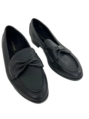 Mocasines Aerosoles Ellis Negro Imitación Cuero 8.5M Lazo Informal Punta Punta Tacón Bajo Foto 1 de 4