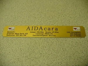 Namensschild für Modellständer mit Daten - AIDAbella AIDAcara AIDAsol AIDAluna - Bild 1 von 12