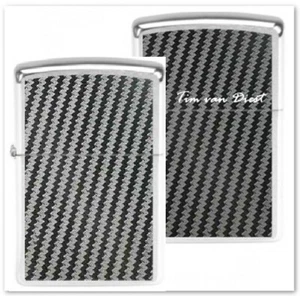 Zippo Feuerzeug - Carbon Fibre - Chrome Brusched - Bild 1 von 3