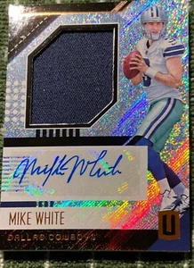 2018 panini unparalleled RJA-MH MIKE WHITE AUTO JERSEY SILVER SPECKLE COWBOYS - Picture 1 of 2