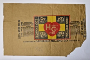 X LARGE Vintage Paper Sack Bag, H C FEED, SANFORD MILLING, HENDERSON NC 1970 - Picture 1 of 1