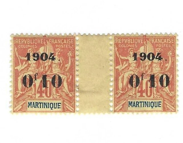 MARTINIQUE - 57 - GUTTER PR - MH - 1904  - O/P ON NAVIGATION AND COMMERCE - Image 1 of 1
