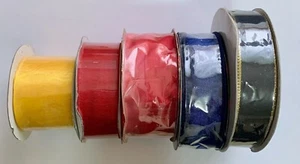BULK RIBBON LOT sheer Organza 19 -38mm 3- 10 meter Spools lot of 5 - Picture 1 of 1