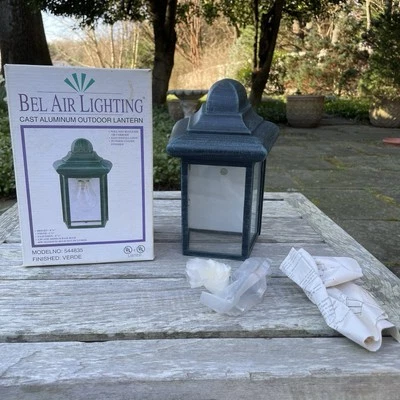 Bel Air Lighting 544835 铸铝户外灯笼全新佛得角绿色 — 第 1/4 张图片