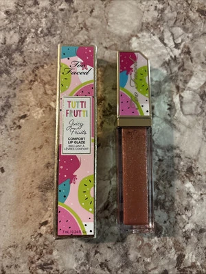 Too Faced Lip Glaze "Yummy Rummy" Metallic Shimmer Tutti Frutti Full Size NIB - Image 1 of 4