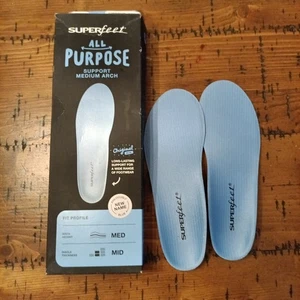 Superfeet BLAU Allzweck Unterstützung mittlere Fußgewölbe Einlegesohle Größe B Damengröße 4,5-6 A3 - Bild 1 von 7