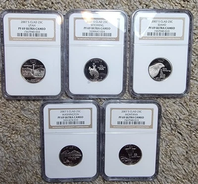 2007 S Clad 25c NGC PF69 Ultra Cameo 5 Coin Set - Image 1 of 2