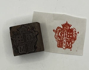 Blocco stampa tipografica Frigidaire GM Crest pubblicità vintage - Foto 1 di 10