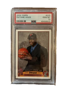 Dwayne Wade - 2003-04 Topps Miami Heat Rookie RC #225 - Gem Mint PSA 10 - Image 1 of 2