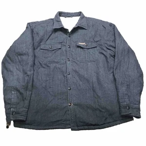 Field & Stream Shacket Mens XL Gray Long Sleeve Shirt Jacket Sherpa Lined Button - Picture 1 of 11