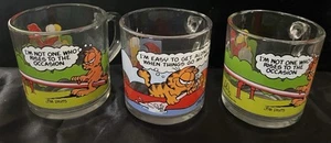 *VINTAGE 1978* MCDONALD'S GARFIELD & ODIE BY JIM DAVIS GLASBECHER 3er Set - Bild 1 von 5